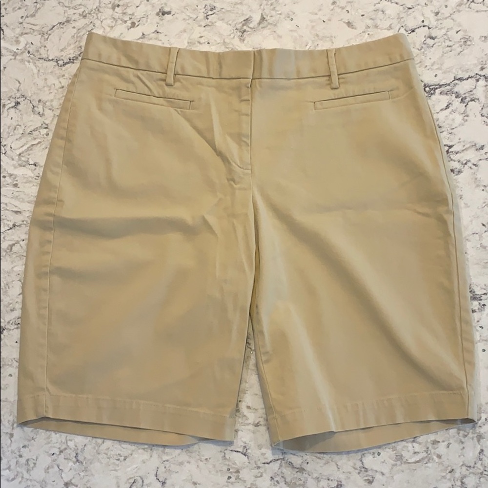 Lands’ End Mid Rise Khaki Shorts